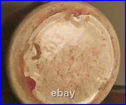 10 SIDED! Vtg mcm keramic table art pottery vase pomegranate germany red ceramic