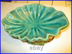 111/2 ANTIQUE Majolica Rabbit Dish Pedestal Bowl DISH POTTERY SIGNED