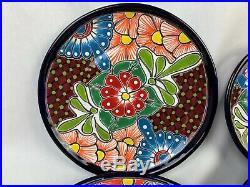 12 Piece Matching Dinnerware 4 Plate Setting Mexican Talavera Ceramic Folk Art