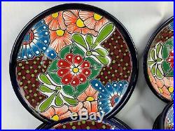 12 Piece Matching Dinnerware 4 Plate Setting Mexican Talavera Ceramic Folk Art