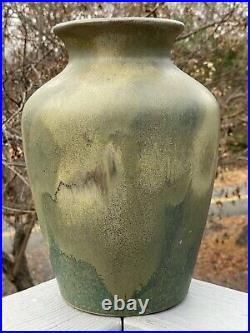 12 Vintage Blue Green Drip Flambe Glazed Art Pottery Ceramic Vase