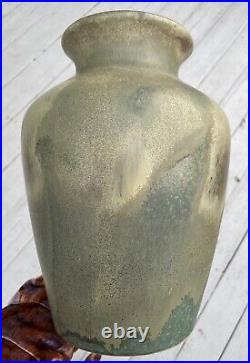 12 Vintage Blue Green Drip Flambe Glazed Art Pottery Ceramic Vase