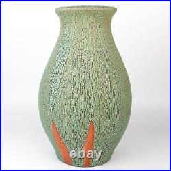 14 Ceramic Stoneware Crawl Glaze Pottery Vase Artist Signed