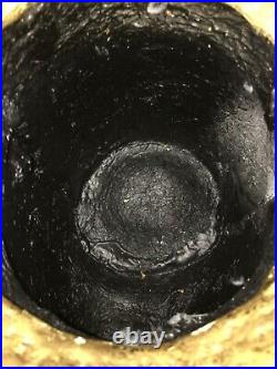 15X15X10 Art Pottery Molded Ceramic Resin Black Gorilla Crown Head Bowl or Pot