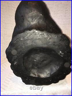 15X15X10 Art Pottery Molded Ceramic Resin Black Gorilla Crown Head Bowl or Pot