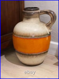 18.5 Vintage 1950s Orange Scheurich-Keramik Floor Vase, West Germany 18.5 Vintage 1950s Orange Scheurich-Keramik Floor Vase, West Germany