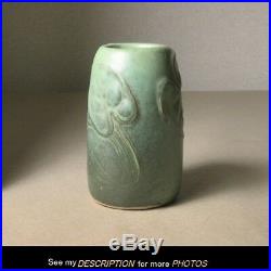 1900-1910 Cambridge Pottery Matte Green Lily Pad Vase arts & crafts mission