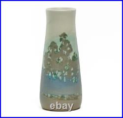 1907 Rookwood Pottery Vellum 9 Landscape Vase by artist Ed Diers