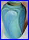 1920 Van Briggle Pottery Mountain Crag Turquiose Glaze Vase Foliate Relief
