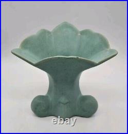 1920s Zanesville Matte Aqua Blue Arts & Crafts Era Art Pottery Ceramic Vase 7