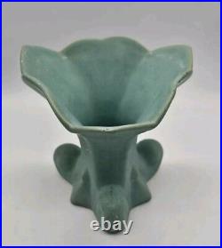 1920s Zanesville Matte Aqua Blue Arts & Crafts Era Art Pottery Ceramic Vase 7