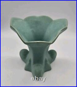 1920s Zanesville Matte Aqua Blue Arts & Crafts Era Art Pottery Ceramic Vase 7