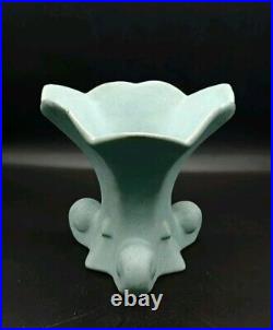 1920s Zanesville Matte Aqua Blue Arts & Crafts Era Art Pottery Ceramic Vase 7