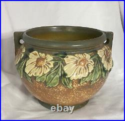 1928 Roseville Pottery Dahlrose Jardiniere Planter #614-7 Arts &Crafts EX COND