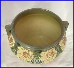 1928 Roseville Pottery Dahlrose Jardiniere Planter #614-7 Arts &Crafts EX COND