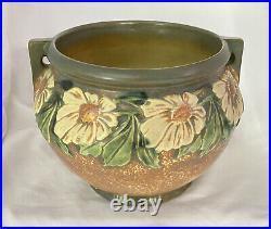 1928 Roseville Pottery Dahlrose Jardiniere Planter #614-7 Arts &Crafts EX COND