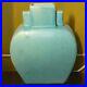 1930's American Art Deco Pottery Glazed Ceramic Turquoise Faceted Arrow Vase