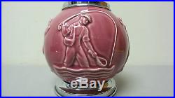 1930's ROOKWOOD Pottery Cigarette Dispenser Caddy, Art Deco Sports Theme