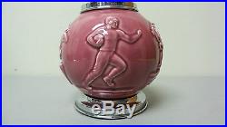 1930's ROOKWOOD Pottery Cigarette Dispenser Caddy, Art Deco Sports Theme