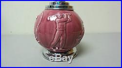 1930's ROOKWOOD Pottery Cigarette Dispenser Caddy, Art Deco Sports Theme