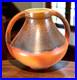 1930's Red Wing RUMRILL Lava Burnt Orange & Bay Double Handled Pot Vase 934 RARE