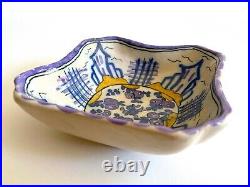 1940's Portugal Rustica Art Pottery Hand Painted Ceramic Decorative Square Bowl