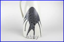 1960's Modernist Lapid Israel Ceramic Zebra Pitcher Jug Raymor Fantoni Era