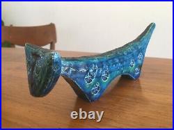 1960s BITOSSI CAT BLUE ALDO LONDI ITALY MID CENTURY Pottery ceramic