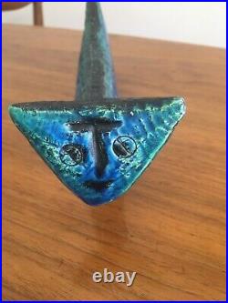 1960s BITOSSI CAT BLUE ALDO LONDI ITALY MID CENTURY Pottery ceramic