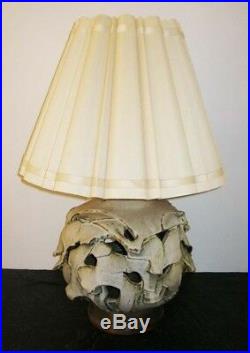 1960s David Cressey Studio Pottery Ceramic Table Lamp Architectural with Shade