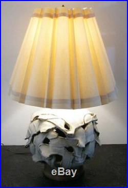 1960s David Cressey Studio Pottery Ceramic Table Lamp Architectural with Shade
