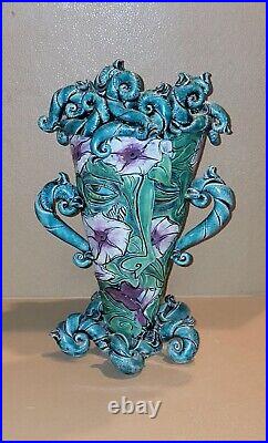 1960s Kerri Buxton 9x13 Pottery Ceramic Vase Beautiful