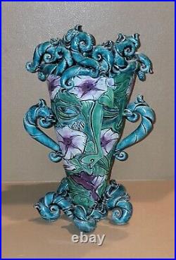 1960s Kerri Buxton 9x13 Pottery Ceramic Vase Beautiful