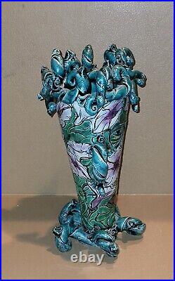 1960s Kerri Buxton 9x13 Pottery Ceramic Vase Beautiful