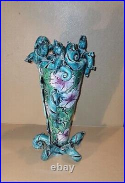 1960s Kerri Buxton 9x13 Pottery Ceramic Vase Beautiful