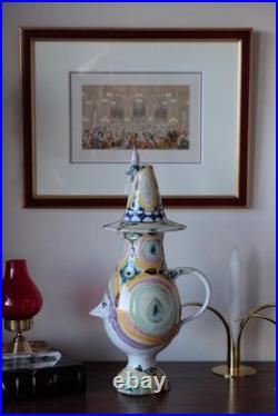 1966 Bjorn Wiinblad Vintage Ceramic Figurine Pitcher Vase Handmade Denmark