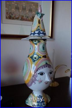 1966 Bjorn Wiinblad Vintage Ceramic Figurine Pitcher Vase Handmade Denmark