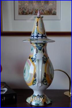 1966 Bjorn Wiinblad Vintage Ceramic Figurine Pitcher Vase Handmade Denmark