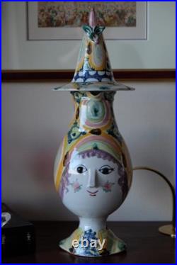 1966 Bjorn Wiinblad Vintage Ceramic Figurine Pitcher Vase Handmade Denmark
