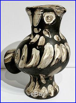 1969 Rare Original Pablo Picasso Ceramic Wood Owl Vase Madoura Pottery