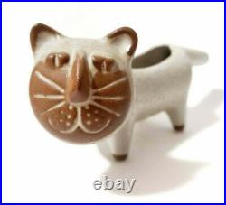 1970s David Stewart Pottery Large Ceramic Cat Planter For Lions Valley Stoneware