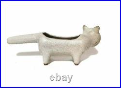 1970s David Stewart Pottery Large Ceramic Cat Planter For Lions Valley Stoneware