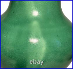 1987 Walter Yovaish New York Large Jade Green Studio Art Pottery Ceramic Vase