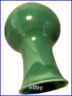1987 Walter Yovaish New York Large Jade Green Studio Art Pottery Ceramic Vase