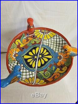 24 x 18 Talavera Hand Painted Birdbath bird bath Ceramic Mexican Art Pottery
