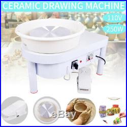 250W 110V Electric Pottery Wheel Ceramic Machine 25CM Work Clay Art Craft DIY
