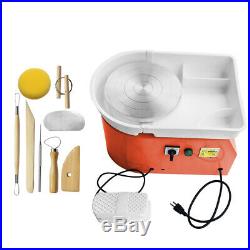 25CM 350W 110V Electric Pottery Wheel Machine Ceramic Work Clay Art Craft Orange