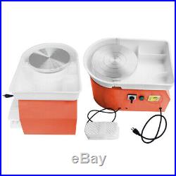 25CM 350W 110V Electric Pottery Wheel Machine Ceramic Work Clay Art Craft Orange