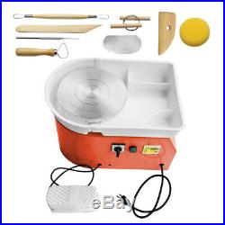 25CM 350W 110V Electric Pottery Wheel Machine Ceramic Work Clay Art Craft Orange