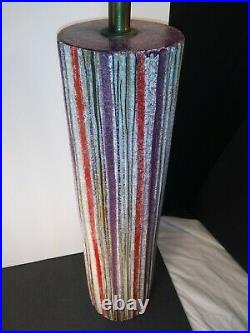 28 Tall Purple Striped Bitossi Italy For Raymor Lamp Modern